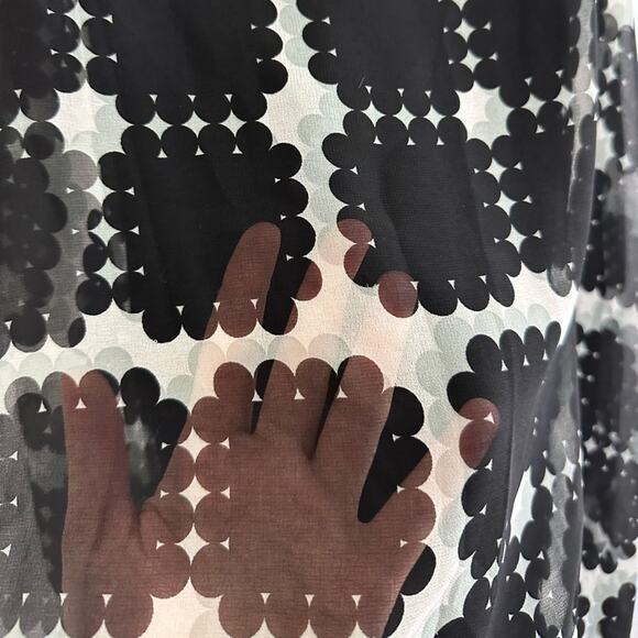 Max Studio A-Line Trapeze Dot Chiffon Dress in Black/White Womens Size XS - Picture 3 of 7